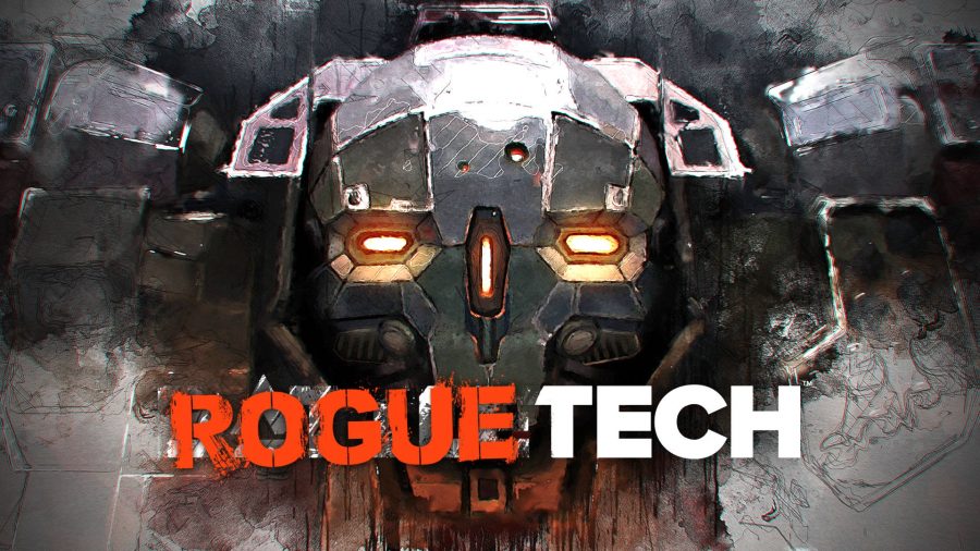 das Rogue Tech Logo mit Battletech Kunst dahinter