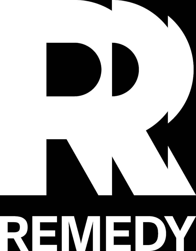 Das Remedy-Logo mit Namen, den Take-Two Interactive bestritt