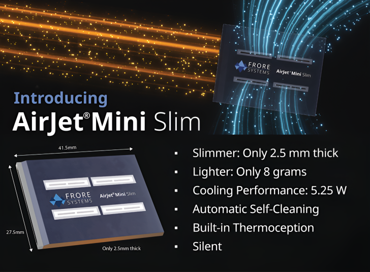 Frore Systems stellt AirJet Mini Slim vor, SSD-Kühlung mit bis zu 5,25 W in einem schlankeren Formfaktor