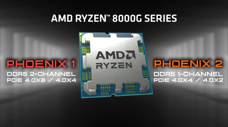 AMD Ryzen 8000G „Phoenix 2“ Desktop-APUs beschränkt auf PCIe 4.0 x4 für dGPU und PCIe 4.0 x2 für M.2 SSDs