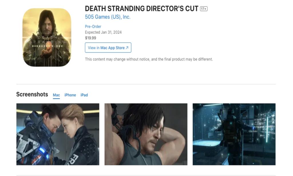 Death Stranding Director's Cut im App Store