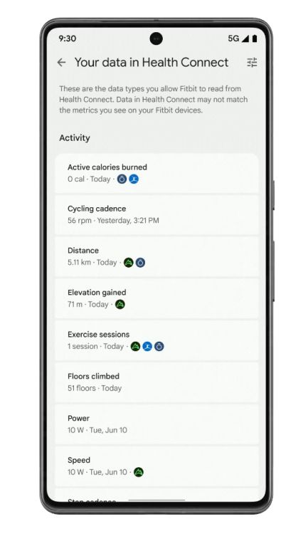 Zugriff auf App-Daten von Drittanbietern über die Fitbit-App