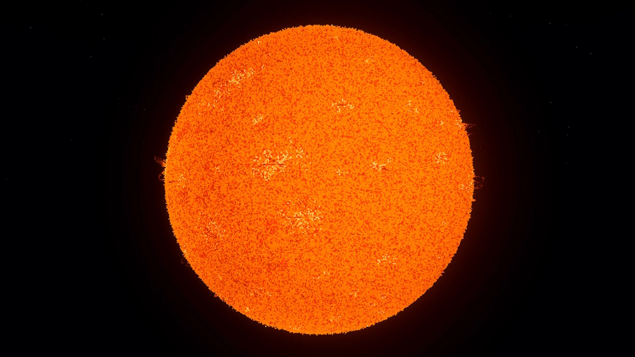 Massive Sonne, hergestellt in Minecraft